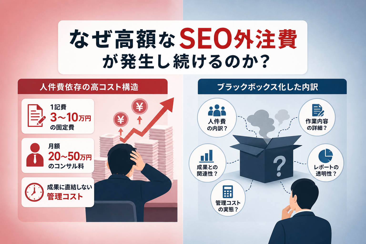 なぜ高額なSEO外注費が発生し続けてしまうのか？